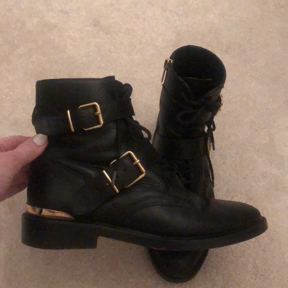 Vince Camuto Shoes - Vince Camuto Tokode black leather combat boots. Size 9M/39.